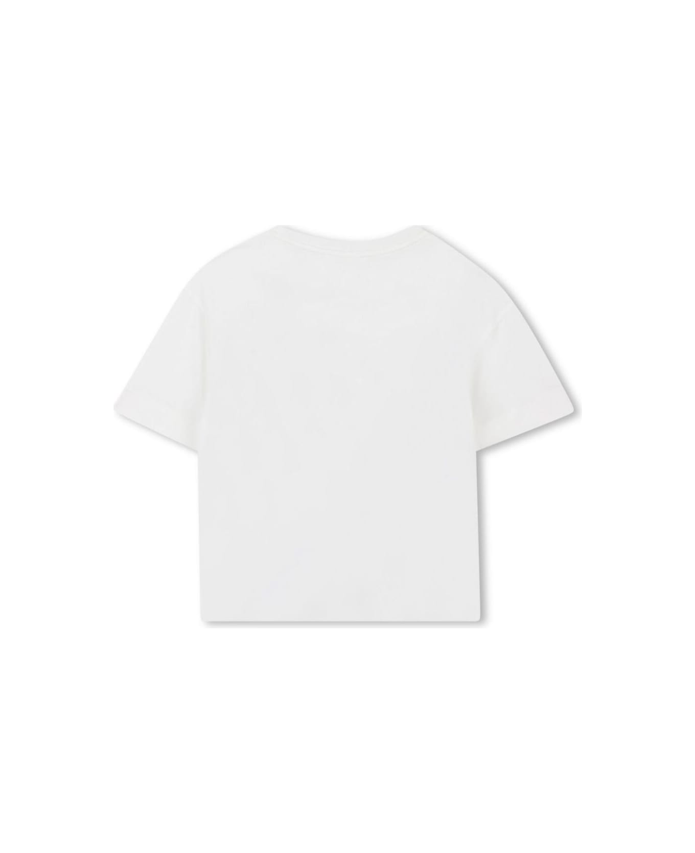 Chloé White T-shirt With Lettering Logo On The Front In Cotton Girl - White