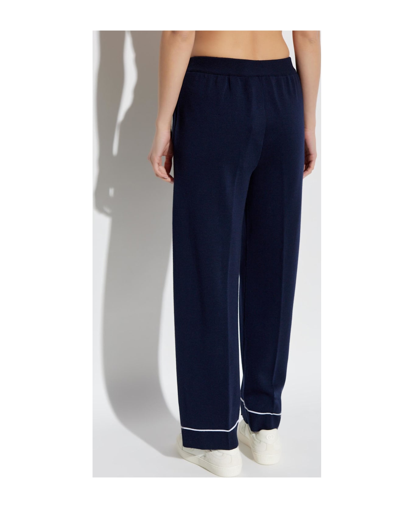 Gucci Wool Pants With Stitching On The Legs - Blue