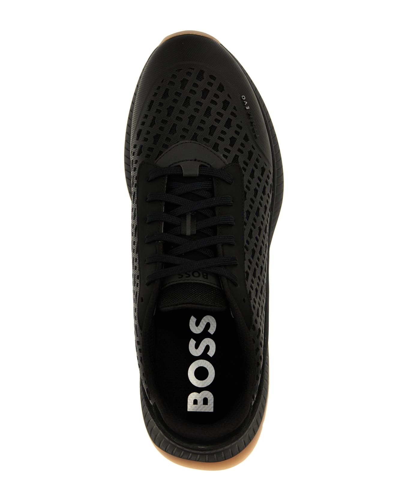 Hugo Boss Logo Leather Sneakers - Black  