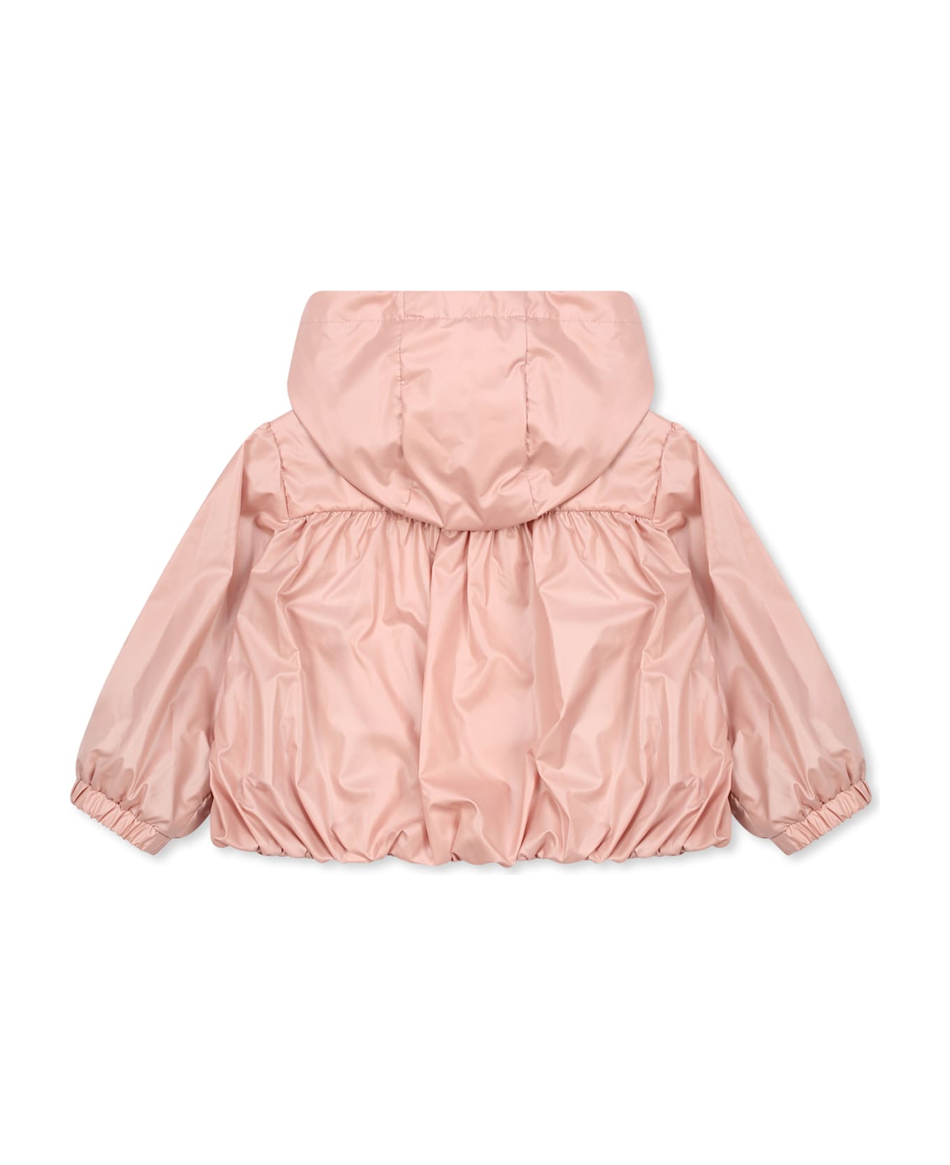 Moncler Pink Chazeron Windbreaker Jacket For Baby Girl With Logo - Pink