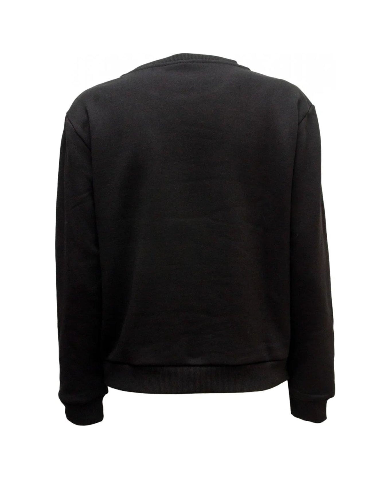 Moschino Logo Embossed Crewneck Sweatshirt - Black フリース