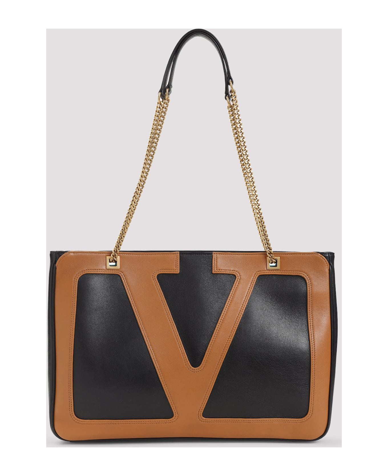 Valentino Garavani Viva Superstar Medium Tote Bag - BLACK/BROWN