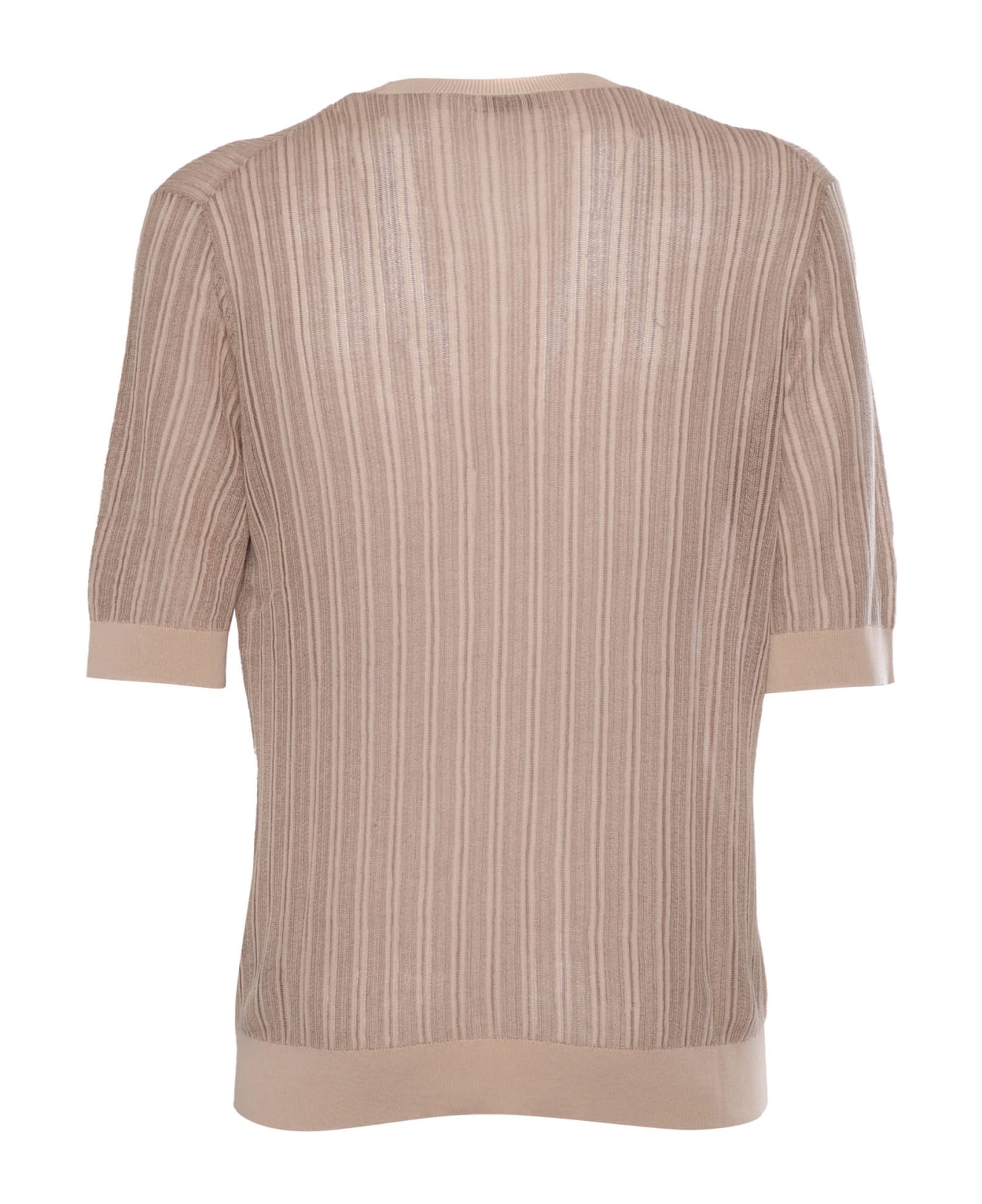Ballantyne Old Pink Ribbed Sweater - PINK