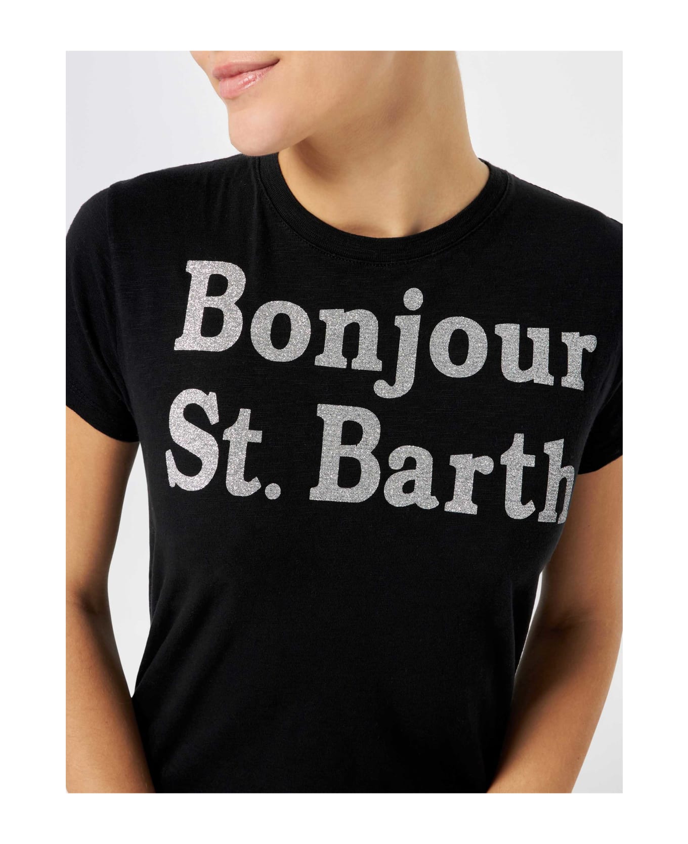 MC2 Saint Barth Woman T-shirt With Bonjour St. Barth Lettering