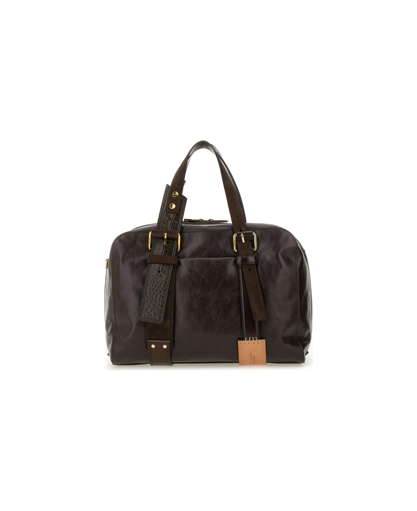 Moschino Leather Bag. - BROWN