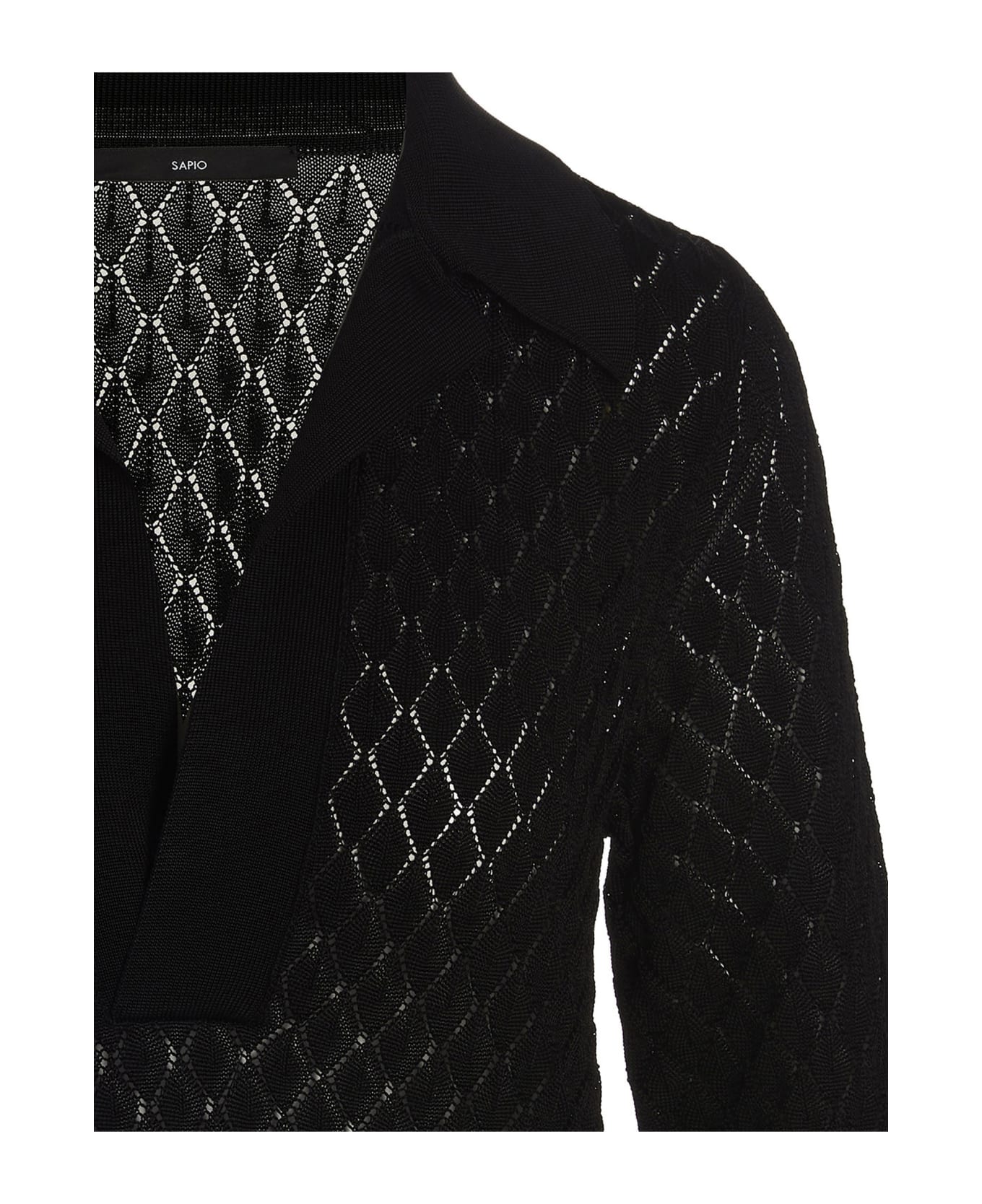 Sapio Knit Polo Shirt - Black   ニットウェア