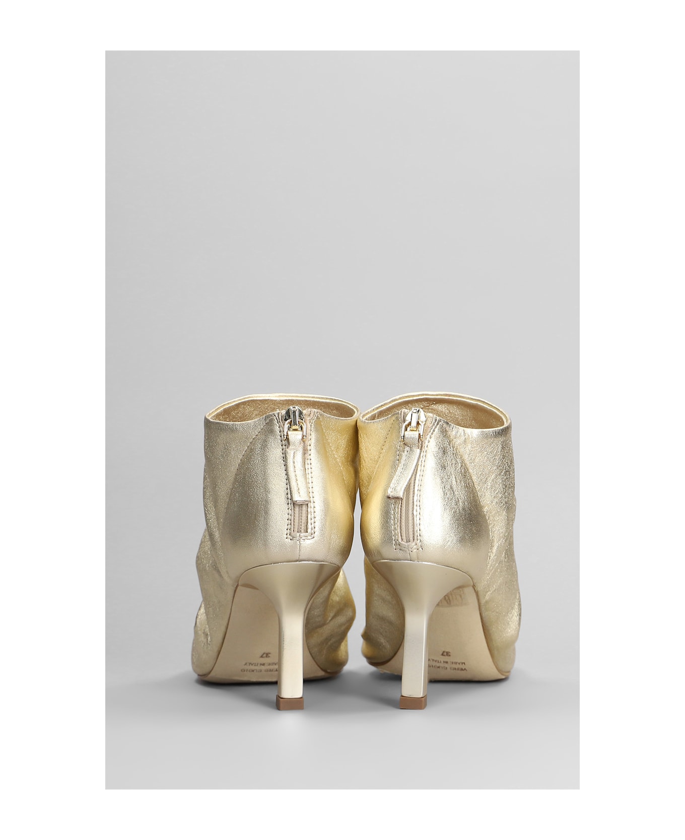The Seller High Heels Ankle Boots In Platinum Leather - platinum