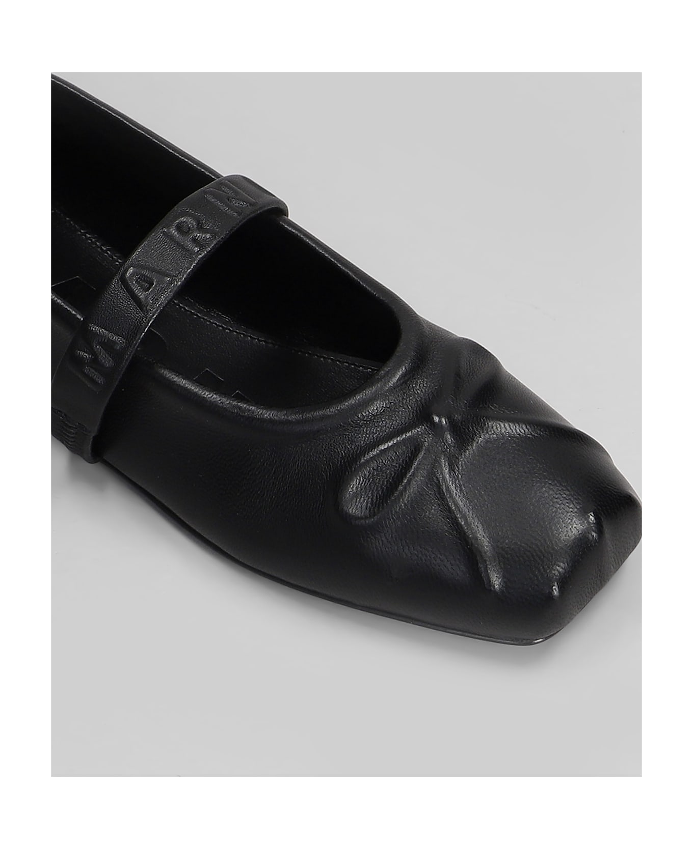 Marni Mary Jane Ballet Flats In Black Leather - black