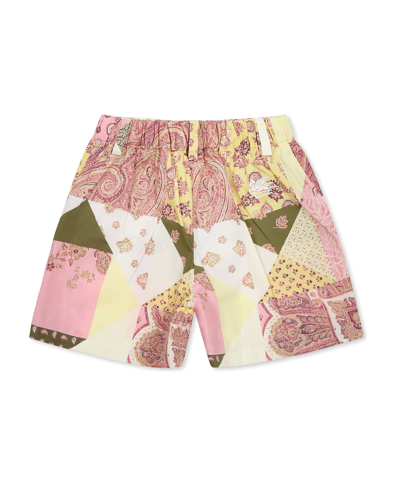 Etro Multicolor Shorts For Baby Girl With Paisley Patchwork Print - Multicolor