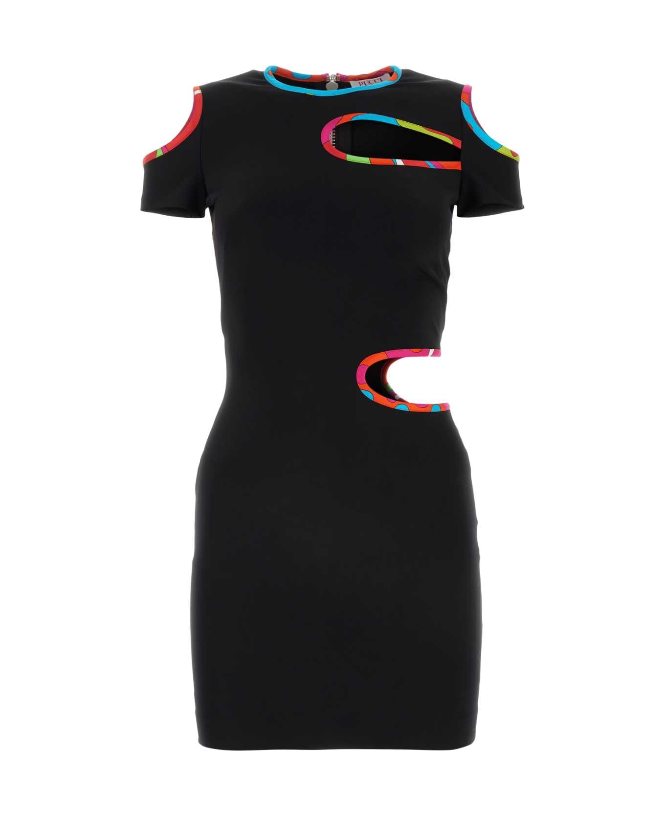 Pucci Black Stretch Nylon Mini Dress - NERO