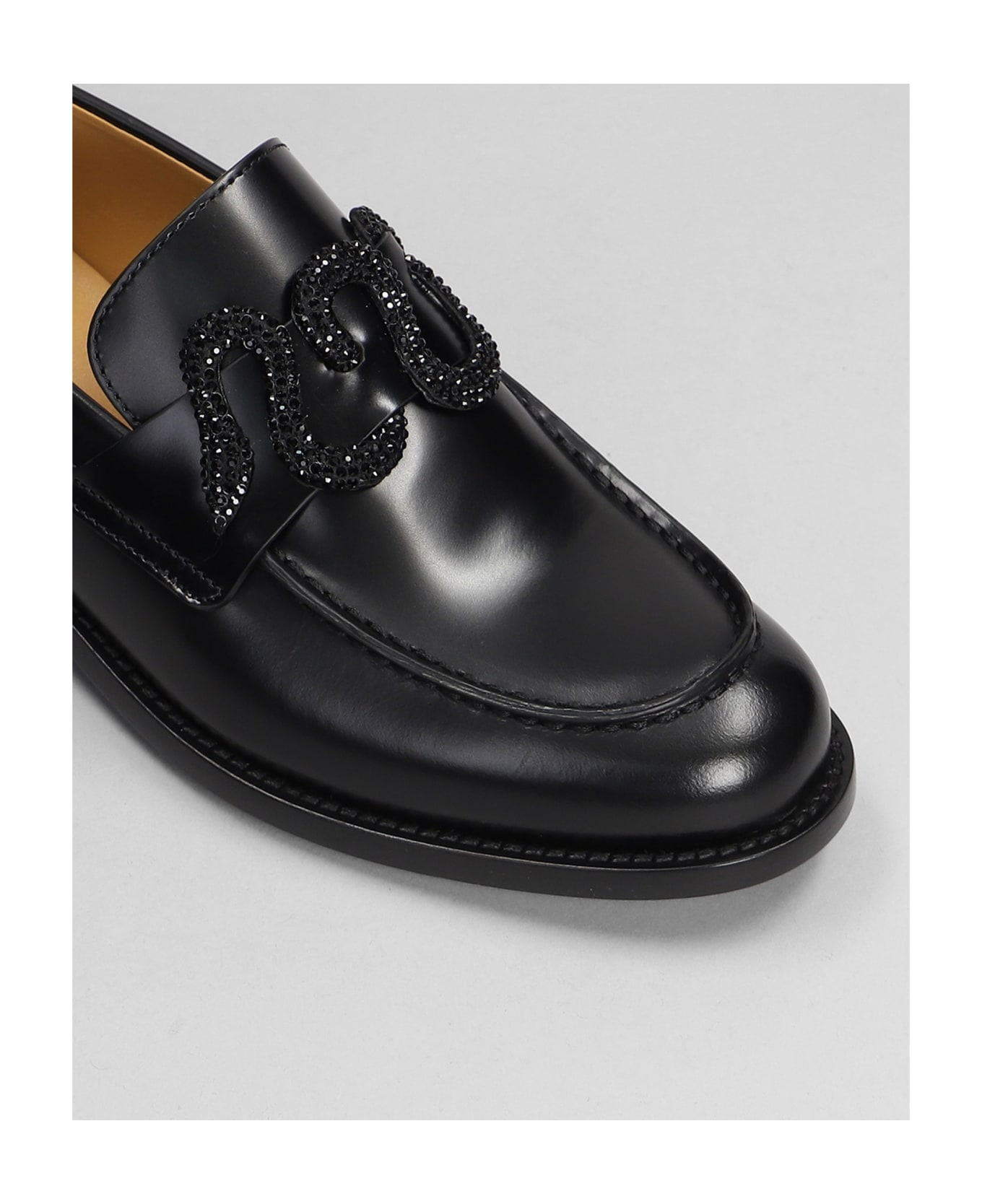 René Caovilla Morgana Loafers In Black Leather - black