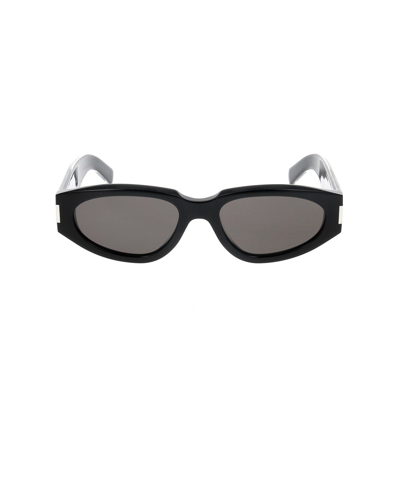 Saint Laurent Eyewear Rectangular Frame Sunglasses - 001 black crystal black