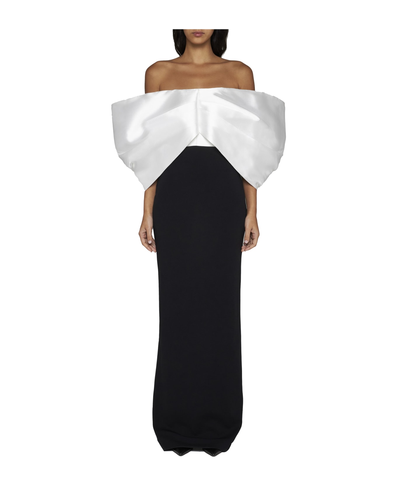 Solace London Dress - Cream/black