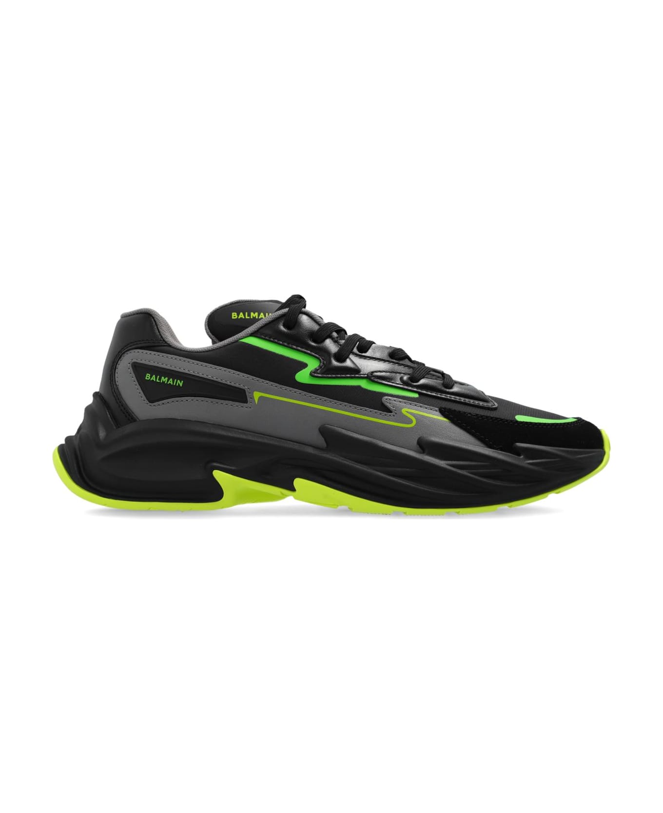 Balmain Sports Shoes - Eff Noir Vert Fluo