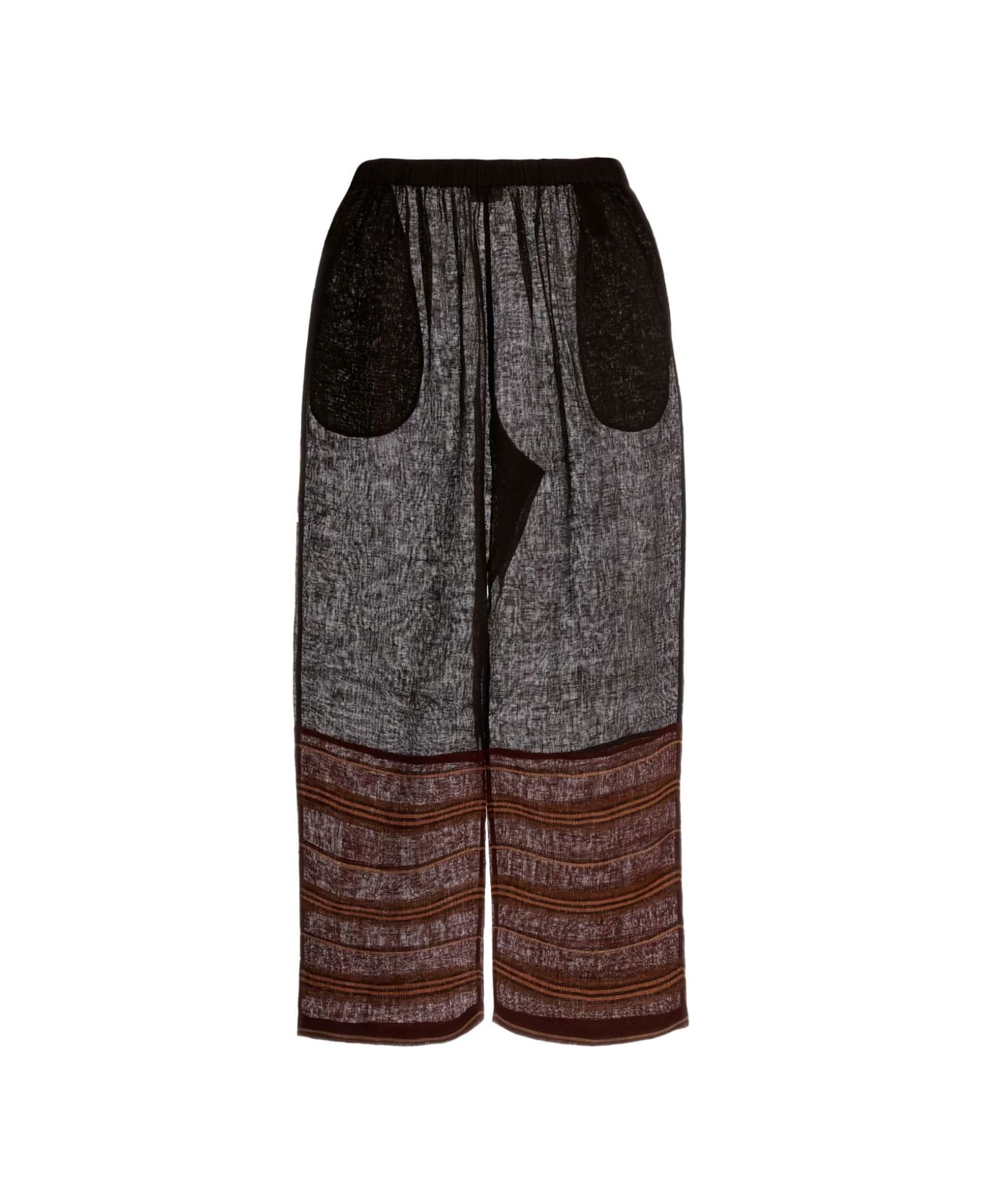 Tory Burch Linen Striped Beach Pants - Brown