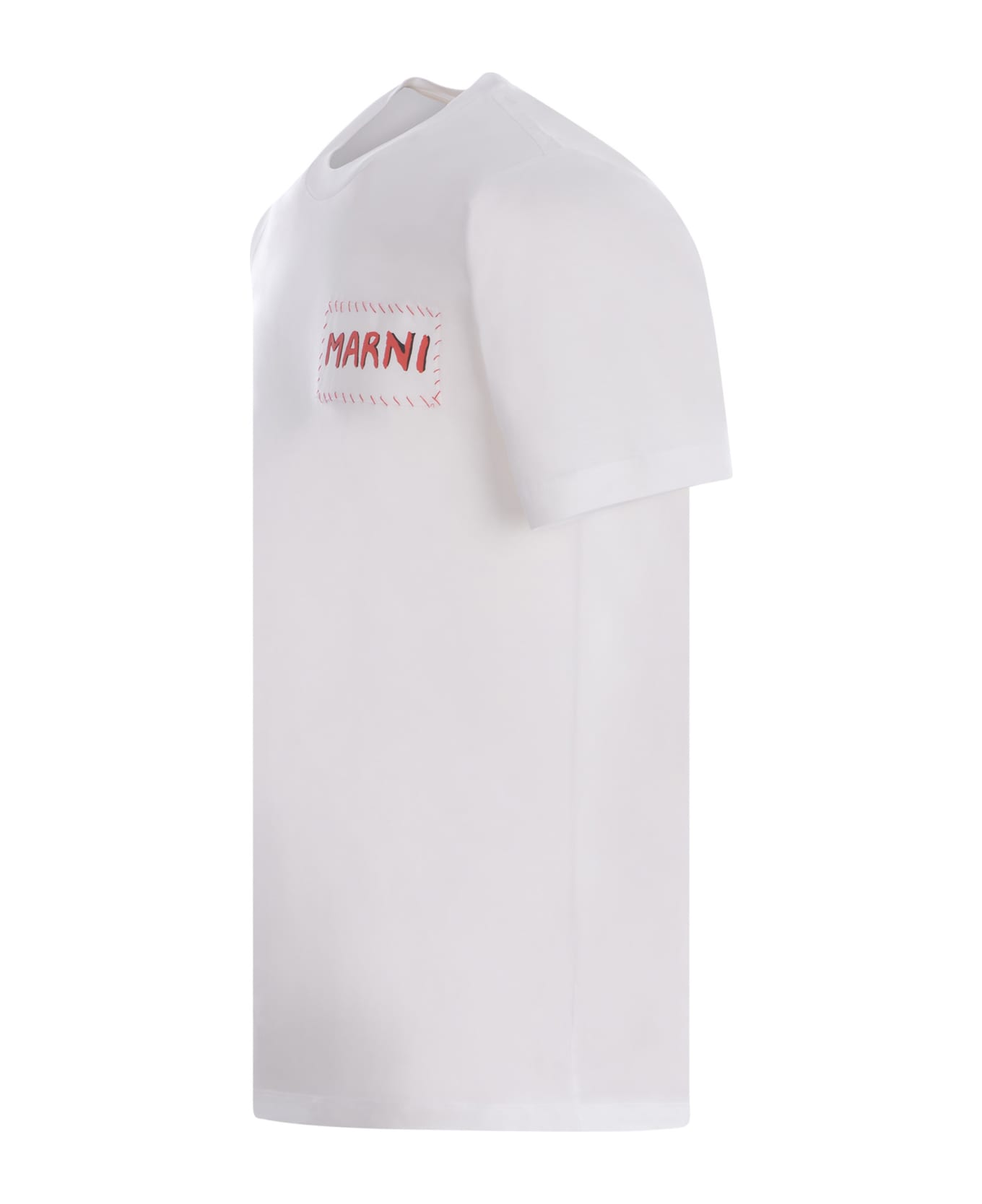 Marni T-shirt With Logo - Lily white シャツ