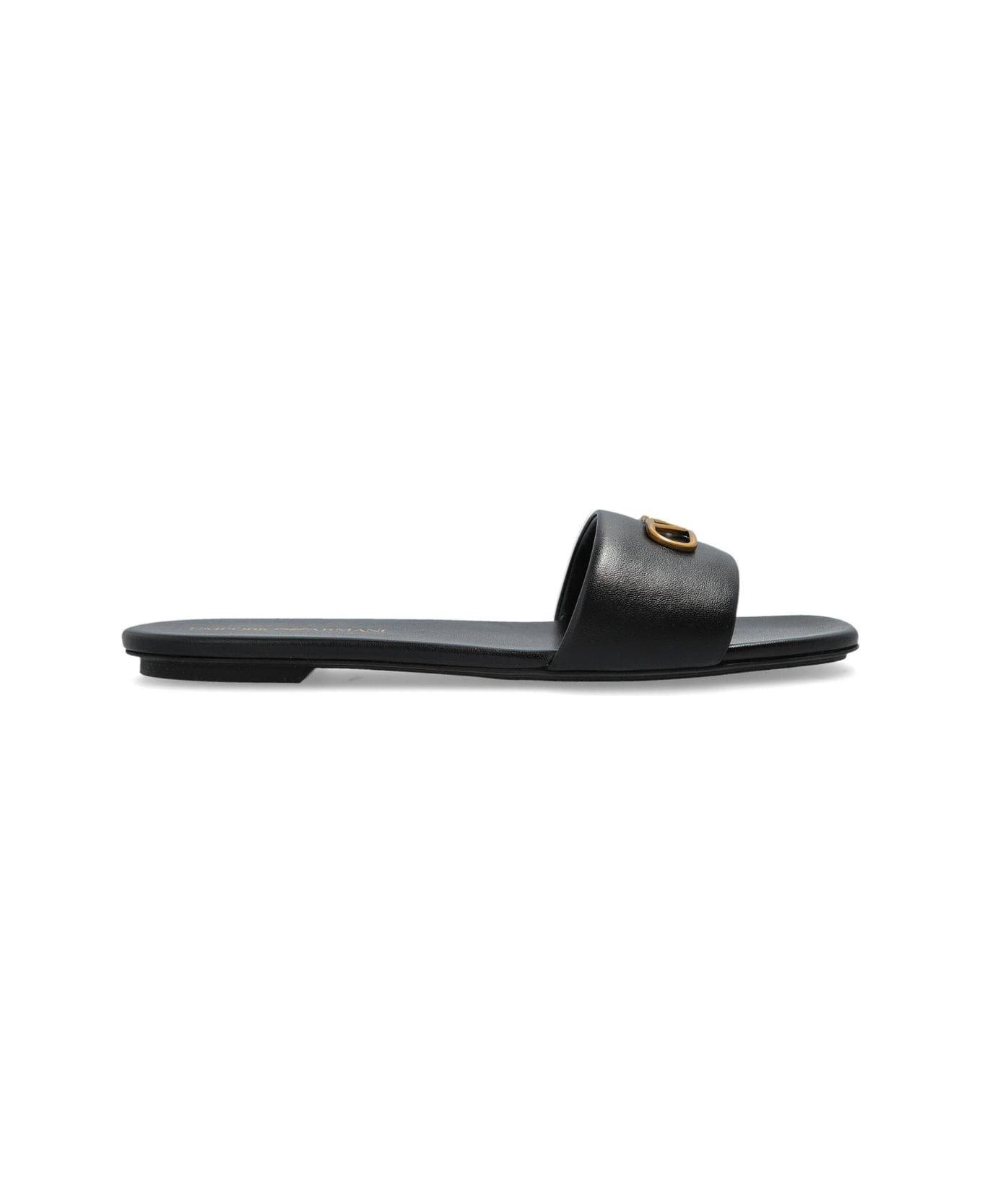 Emporio Armani Logo Plaque Sandals - Black