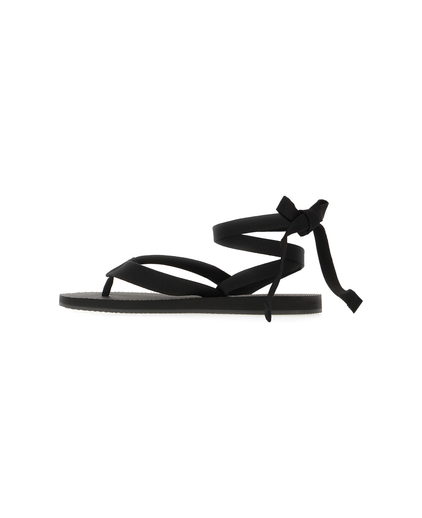 The Row Black Leather Sandals - BLACK