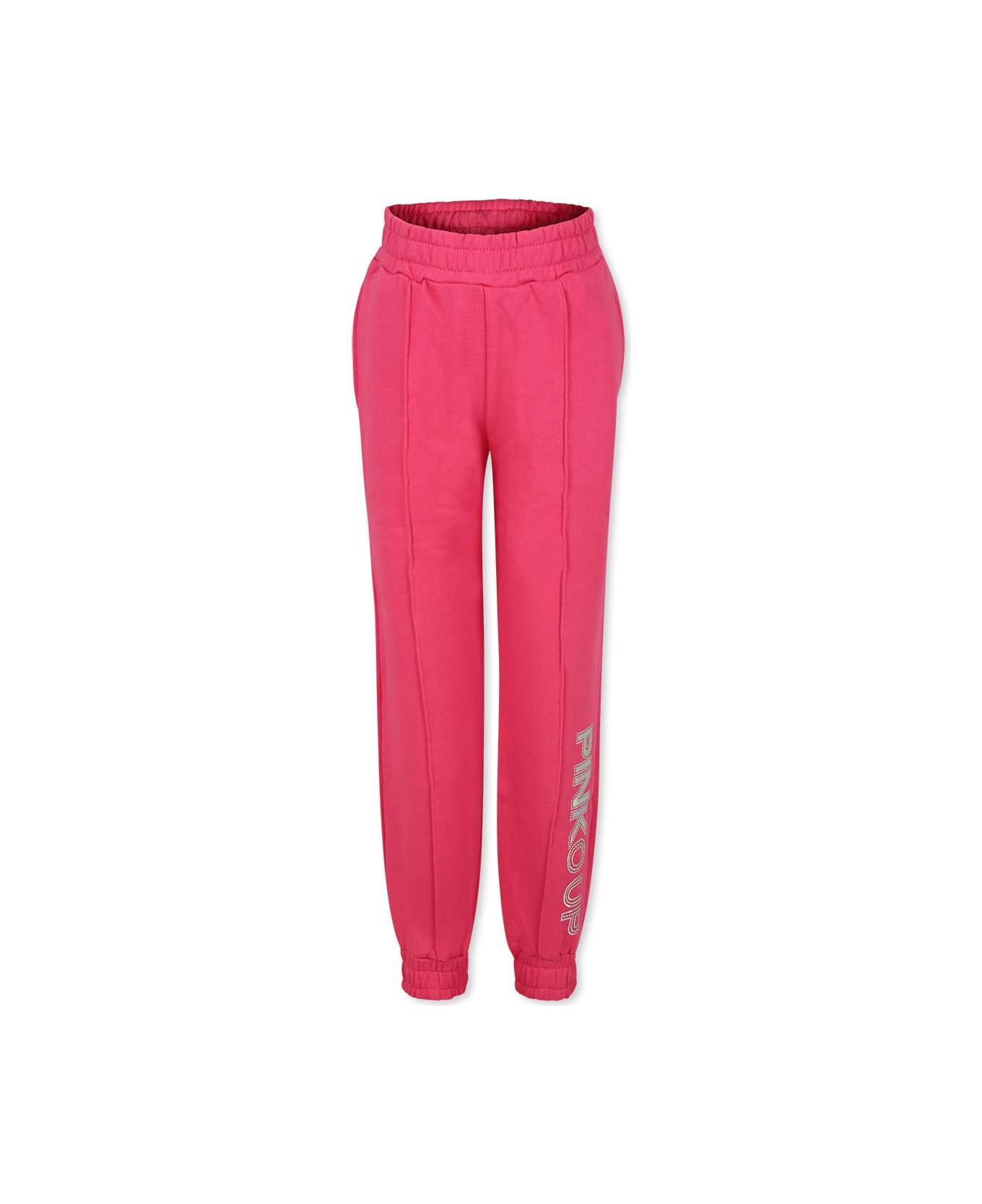 Pinko Fuchsia Trousers For Girl With Logo - Fuchsia