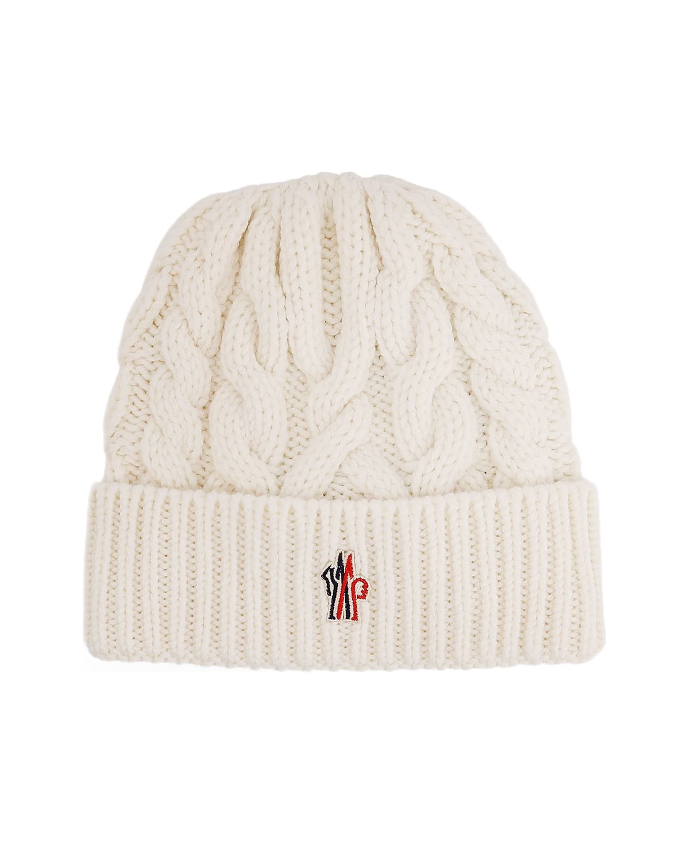 Moncler Grenoble Virgin Wool Beanie Hat - White