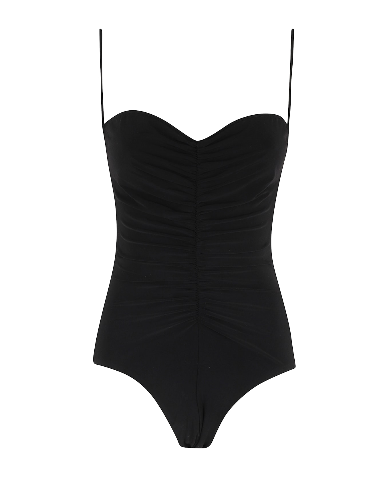 Norma Kamali Strapless Shirred Front Mio - Black