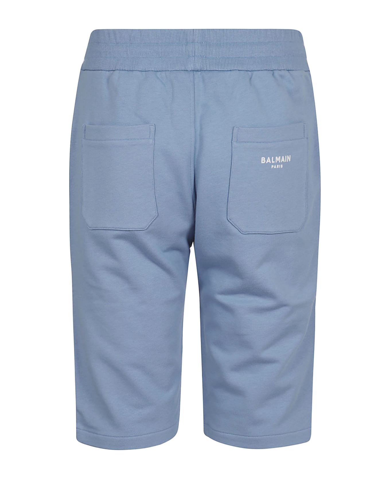 Balmain Flock Bermuda Shorts - Slf Bleu Pale Naturel ショートパンツ