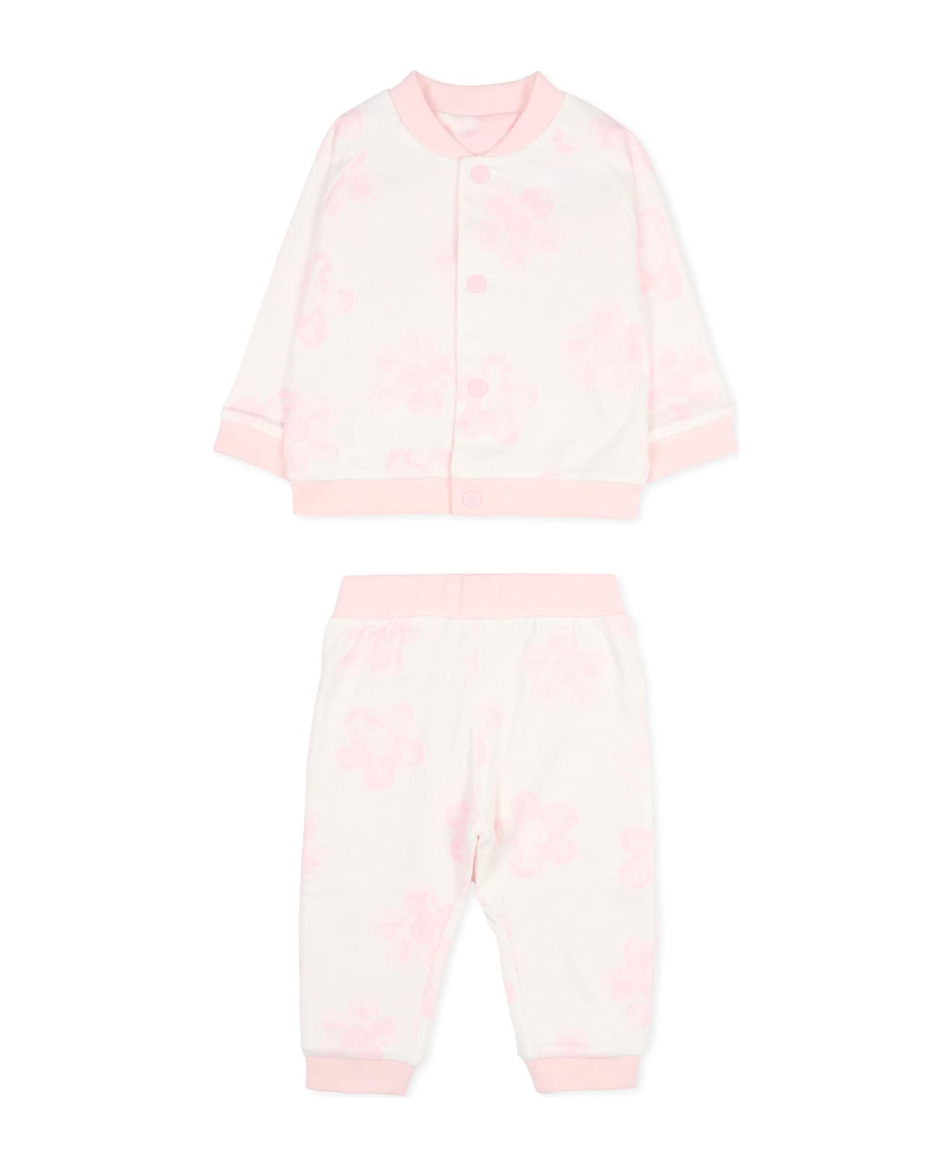 Marc Jacobs Pink Suit For Baby Girl With Flowers - Pink
