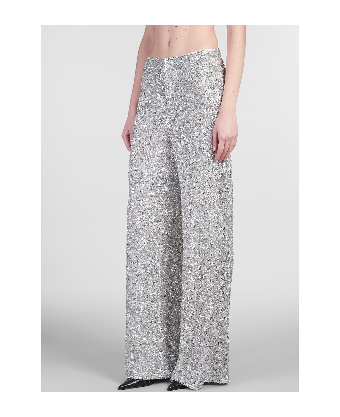 Alice + Olivia Mame Pants In Silver Polyester - silver