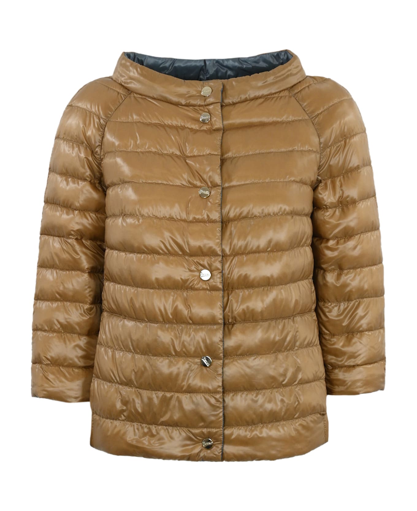 Herno Reversible Down Jacket With 3/4 Sleeves - Azzuro