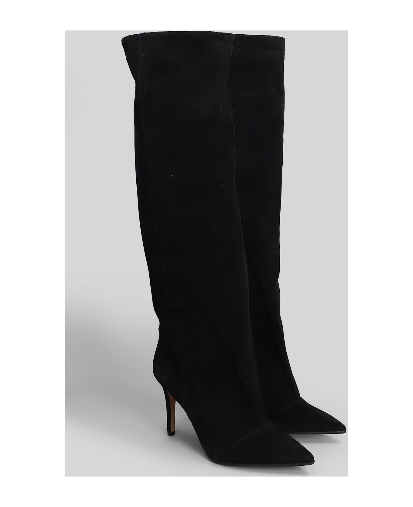 Fabio Rusconi High Heels Boots In Black Suede - black