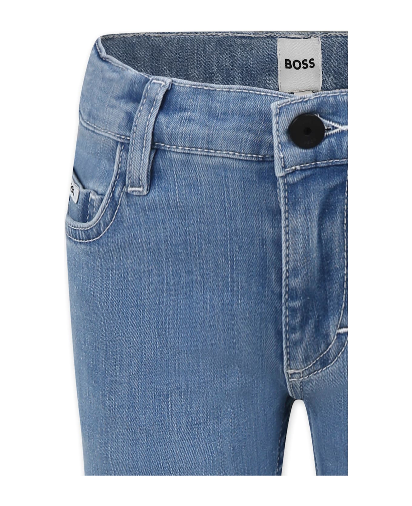 Hugo Boss Denim Jeans For Boy With Logo - Denim