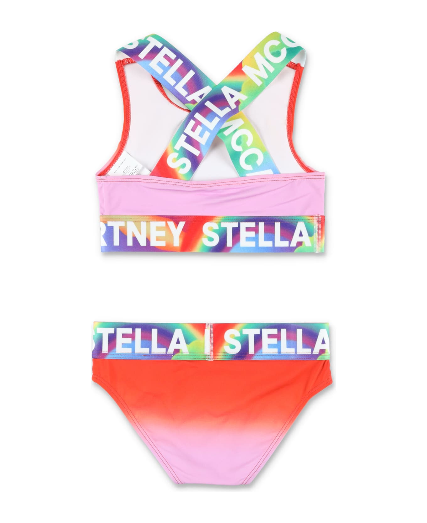 Stella McCartney Kids Logo Tape Ombré Bikini Set - RED MULTICOLOUR 水着