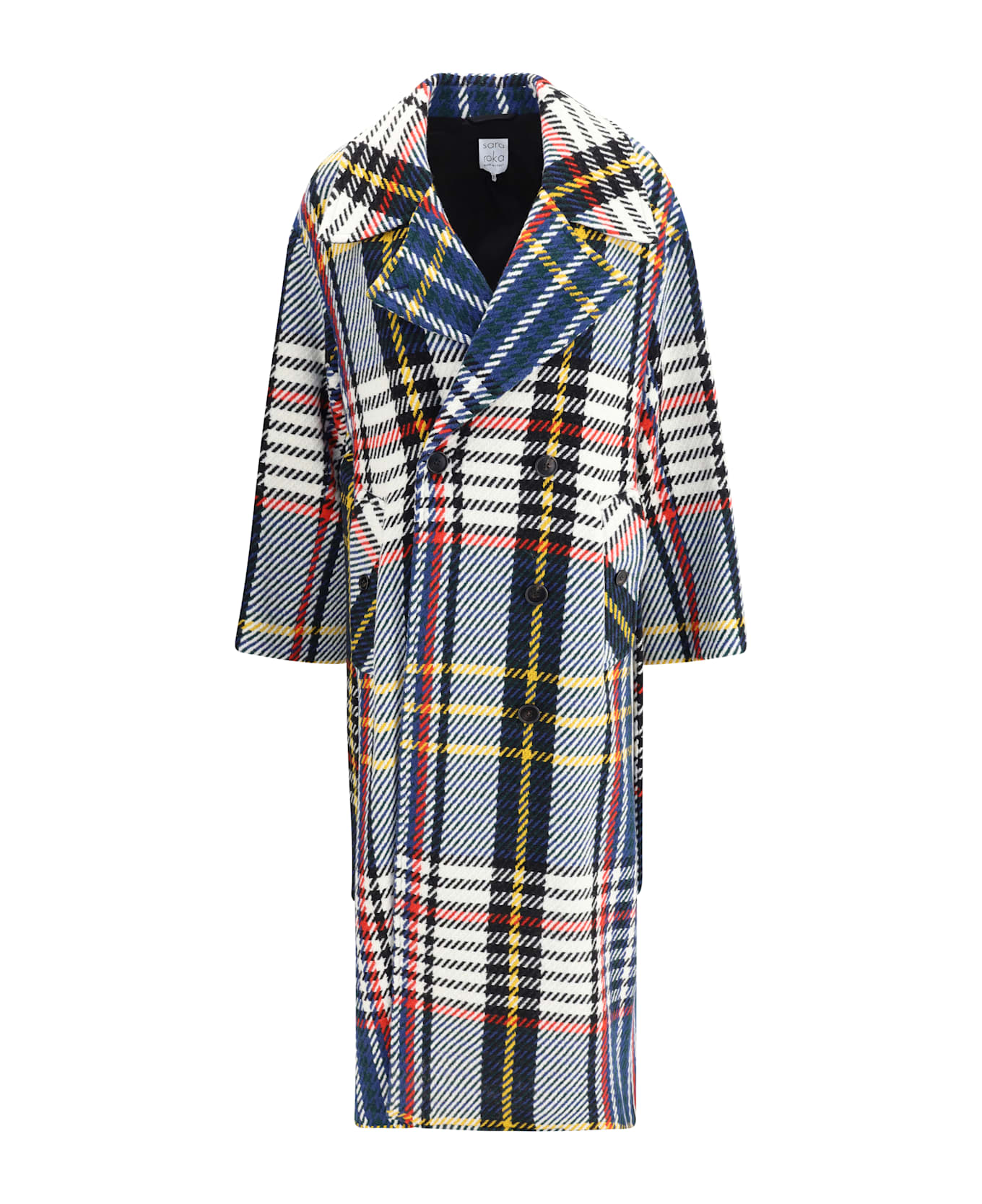Sara Roka Check Long Coat