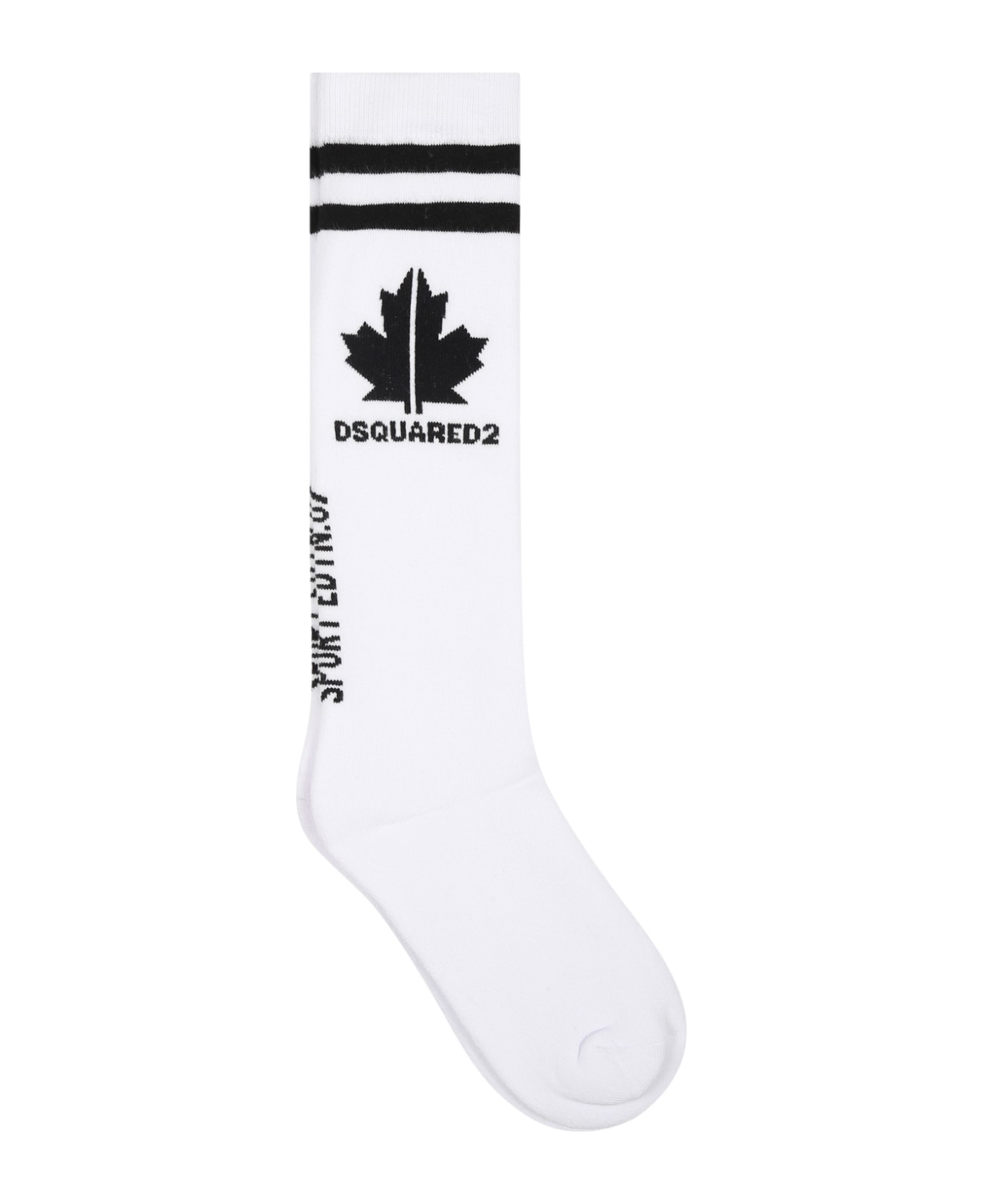 Dsquared2 White Socks For Boy With Logo - White