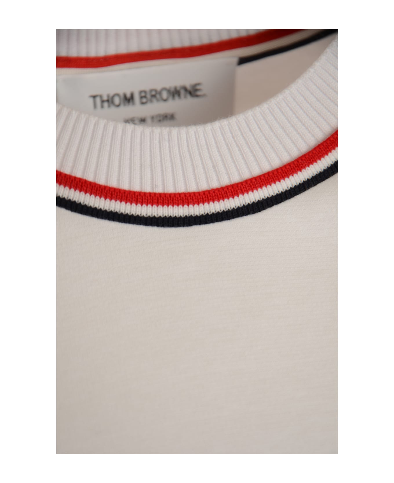 Thom Browne Short-sleeve Mock Neck T-shirt - White