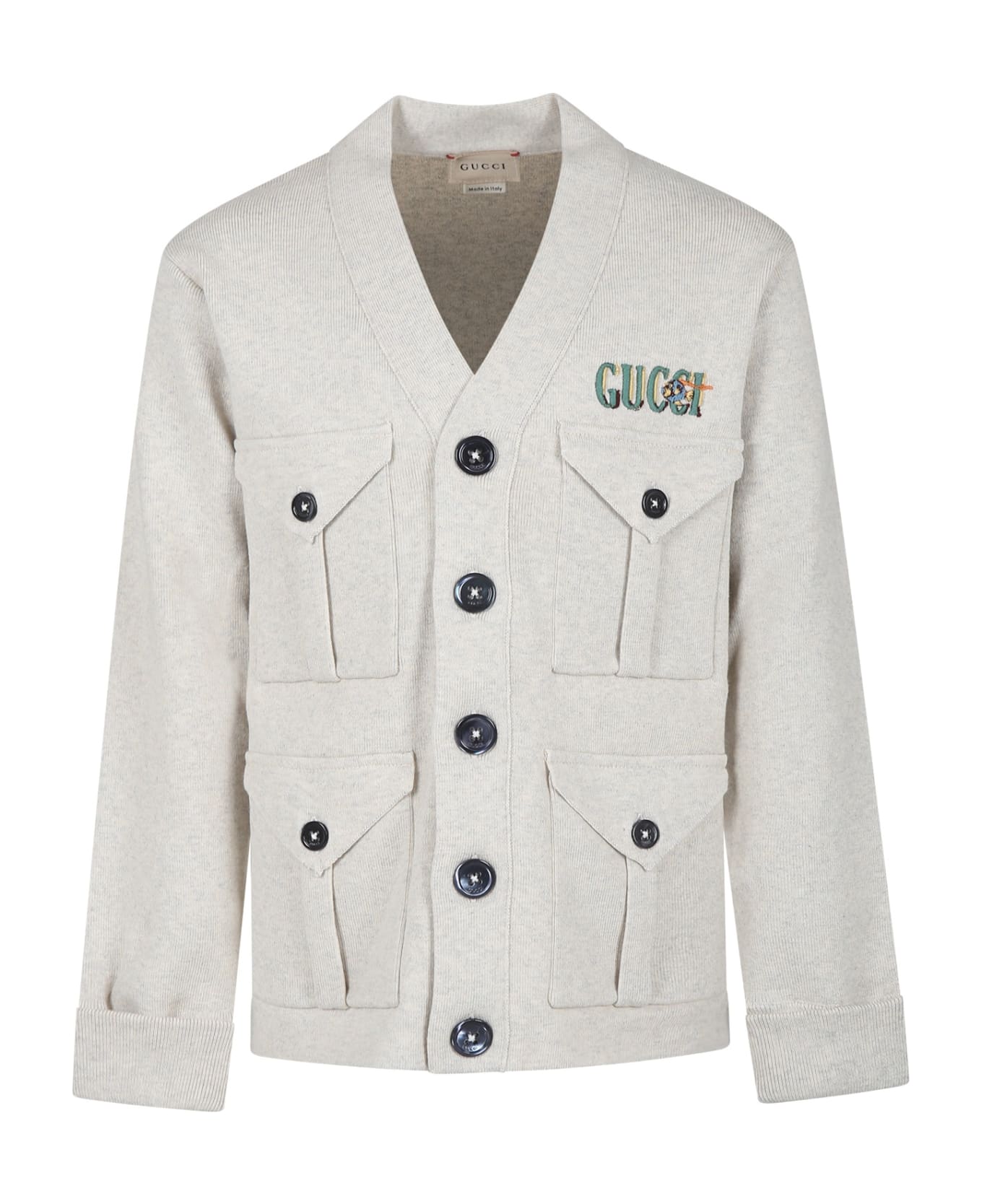 Gucci Ivory Jacket For Boy With Logo - Ivory