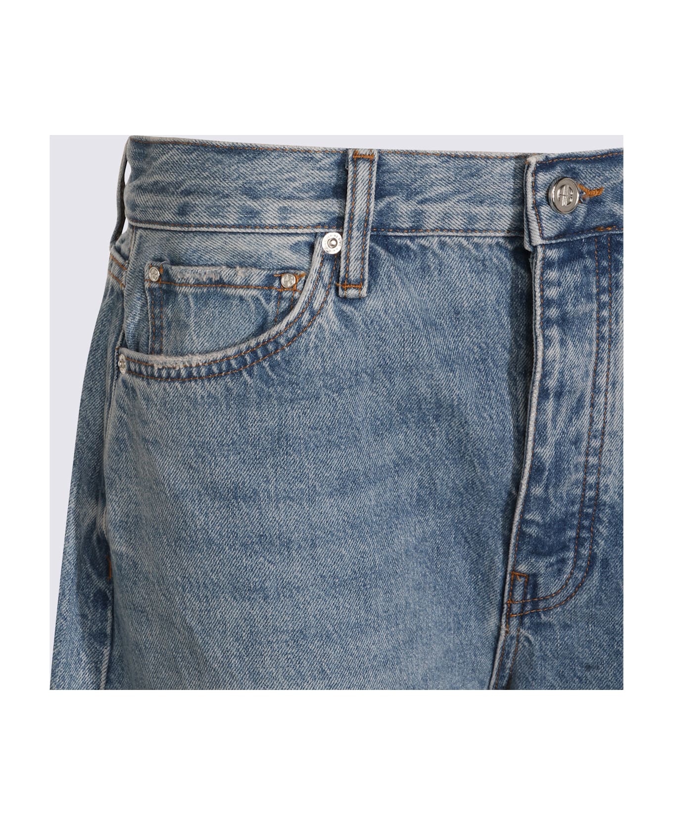 Anine Bing Light Blue Cotton Fritz Jeans - Washed Blue