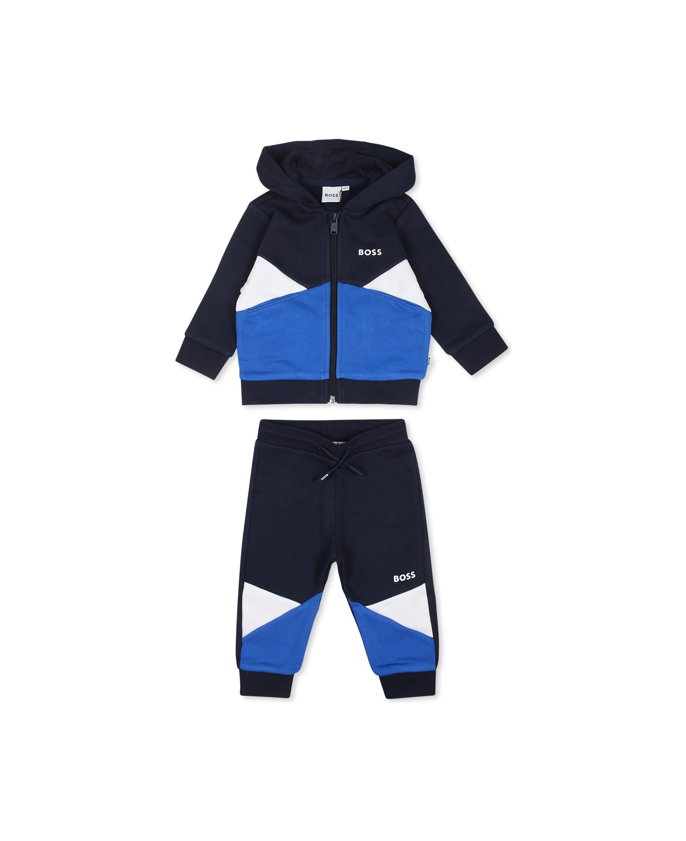 Hugo Boss Blue Suit For Baby Boy With Logo - Blue
