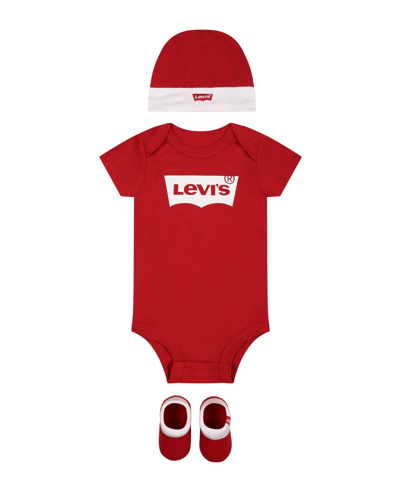 Levi's Multicolor Set For Babies With Logo - Red