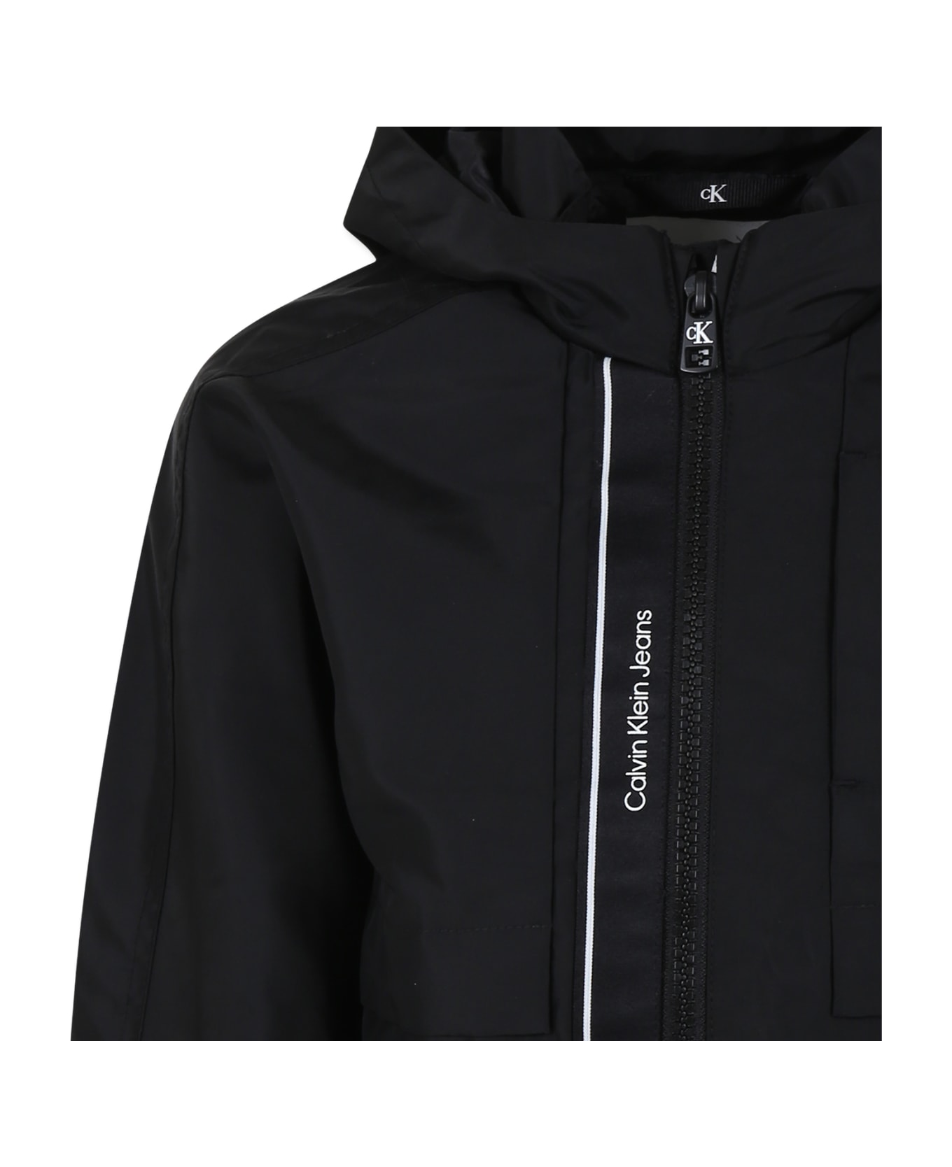 Calvin Klein Black Windbreaker For Boy With Logo - Black