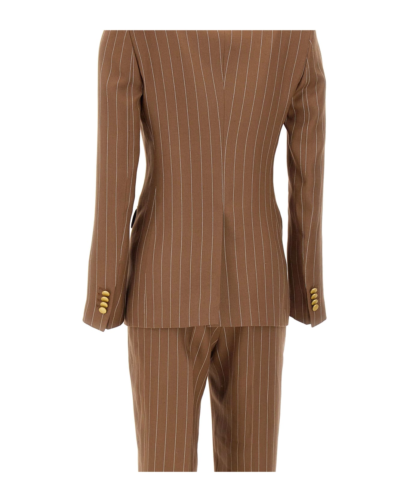 Tagliatore "parigi" Linen Two-piece Suit - BROWN ボトムス