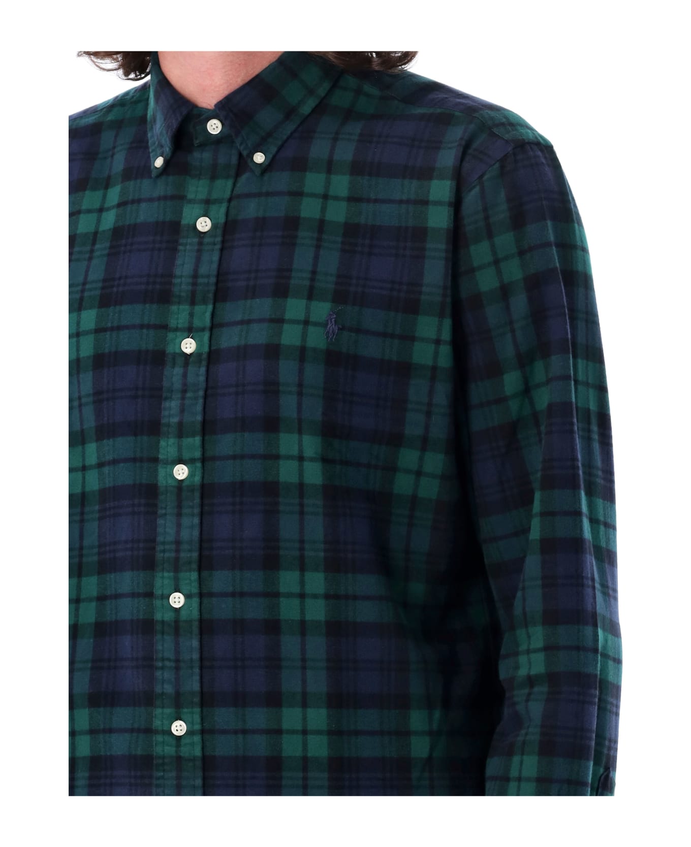 Polo Ralph Lauren Check Custom Fit Shirt - GREEN CHECK