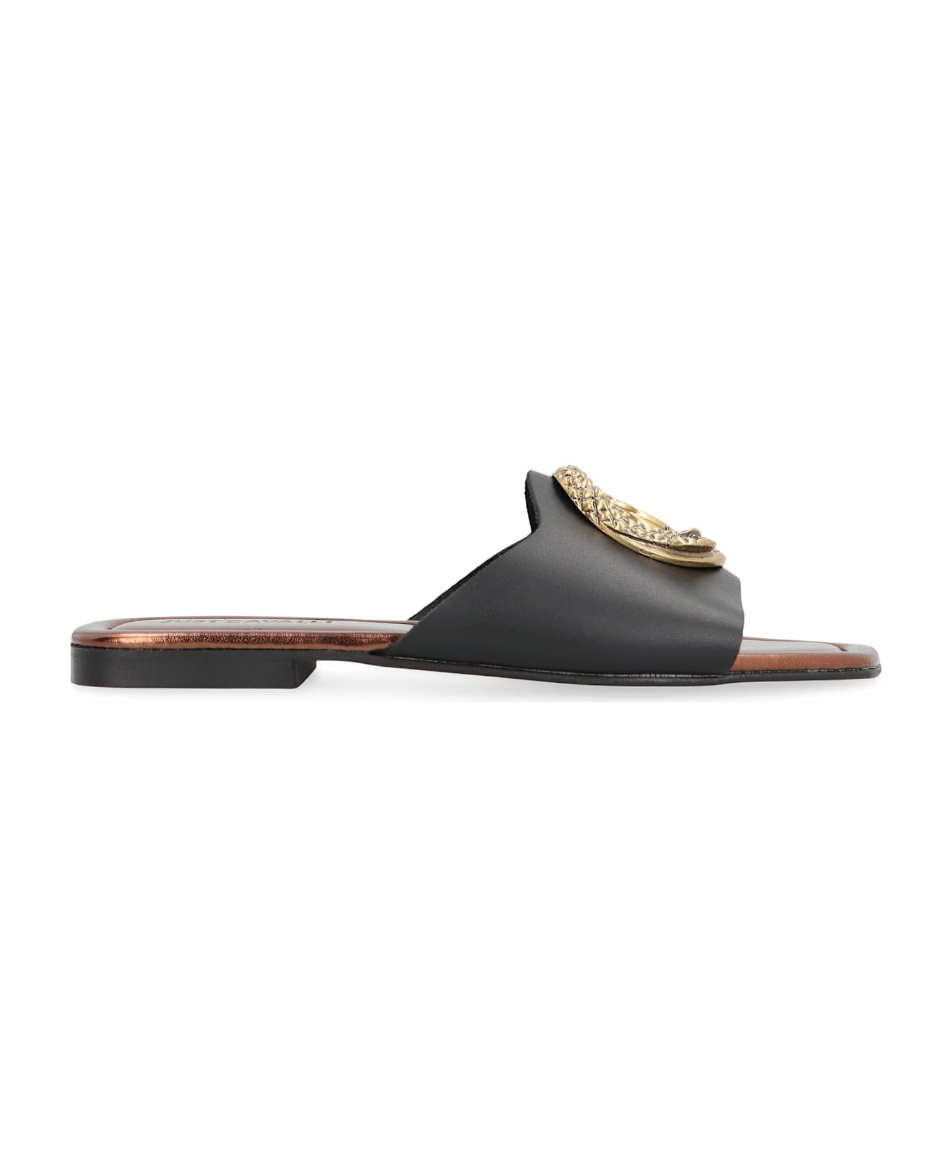 Just Cavalli Elisie Leather Slides - black