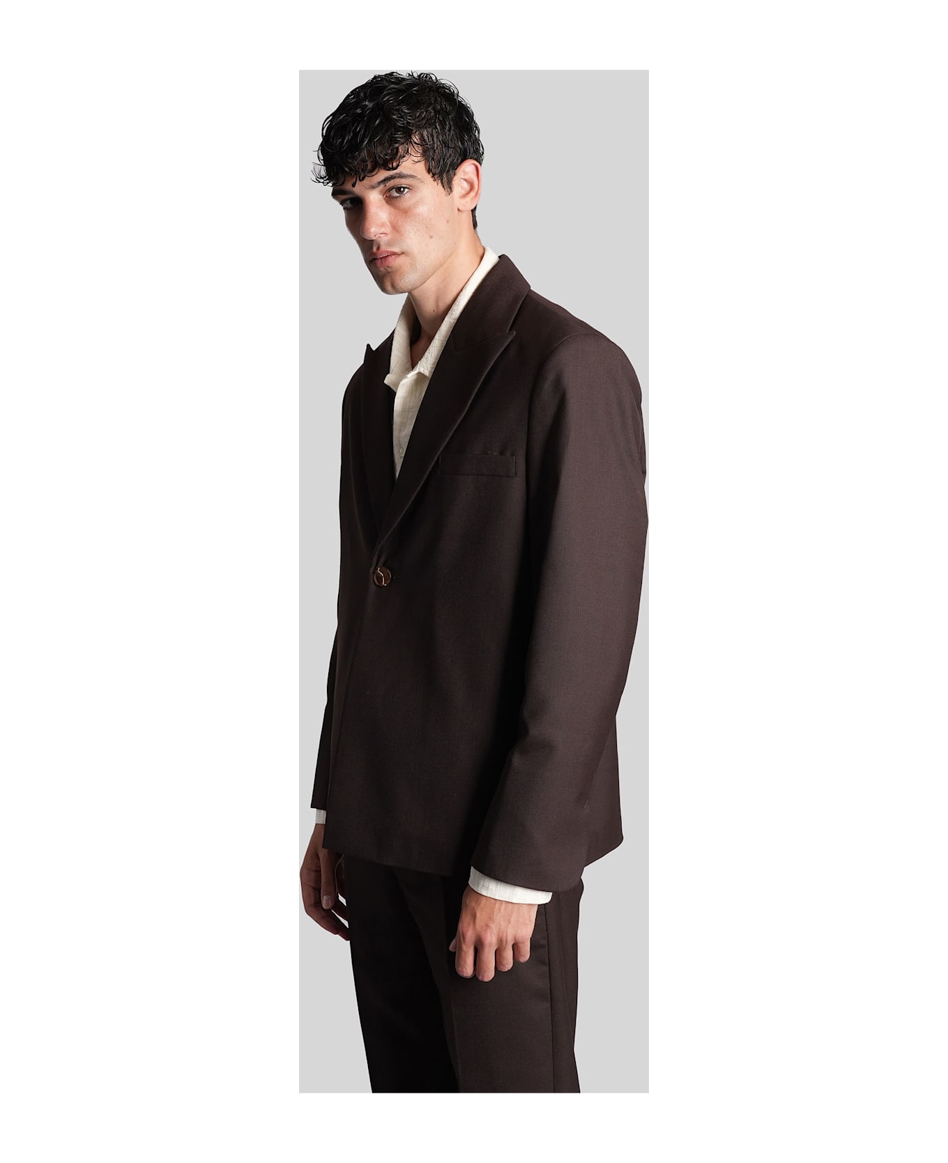 Séfr Seydou Blazer In Brown Wool - brown