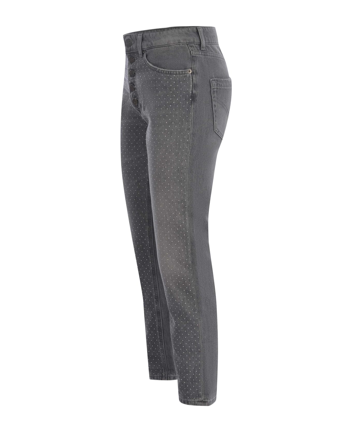 Dondup Cropped Dotted Jeans - Denim grigio