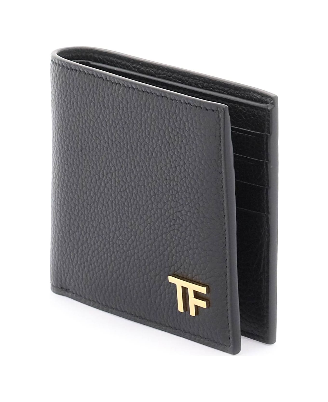 Tom Ford Leather Flap-over Wallet - black