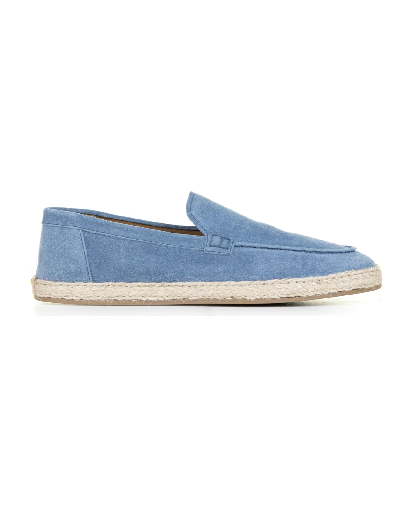 Doucal's Slip On Moccasin In Blue Suede - DENIM