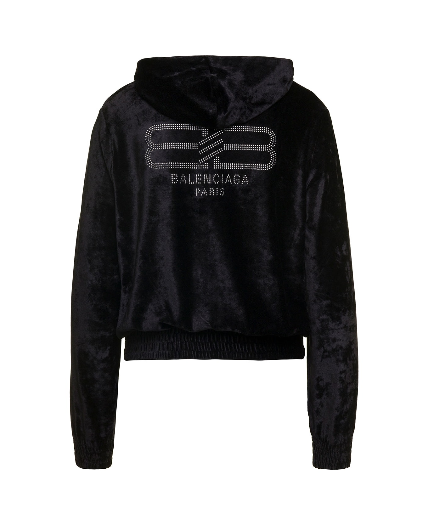 パーカー・フーディ BALENCIAGA FW23 VELVET SWEATSHIRT (751014_TOVO31000) I Love Paris & Balenciaga Hoodie Large Fit in Black Faded