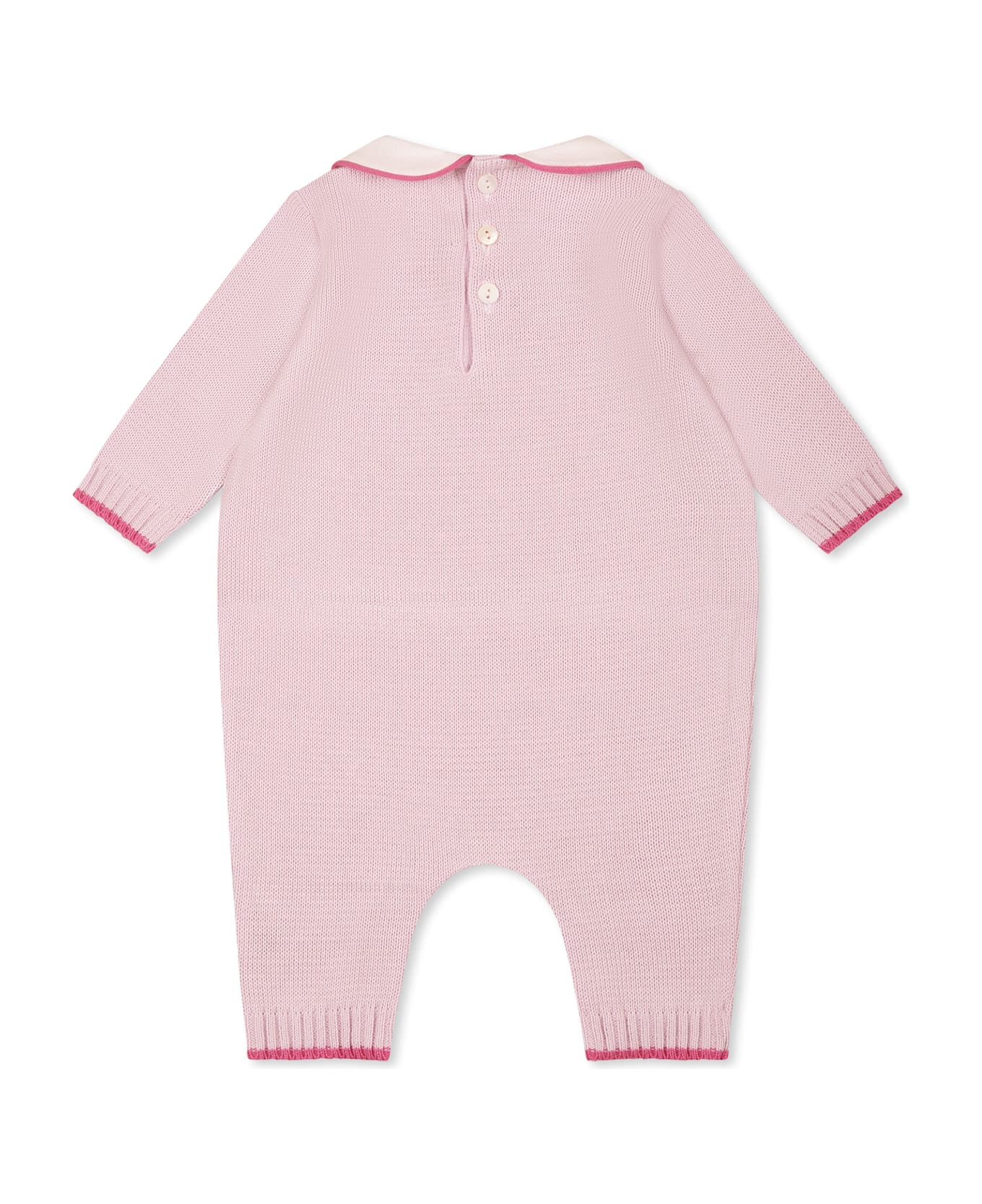 Little Bear Purple Babygrow For Baby Girl With Polka Dots - Violet