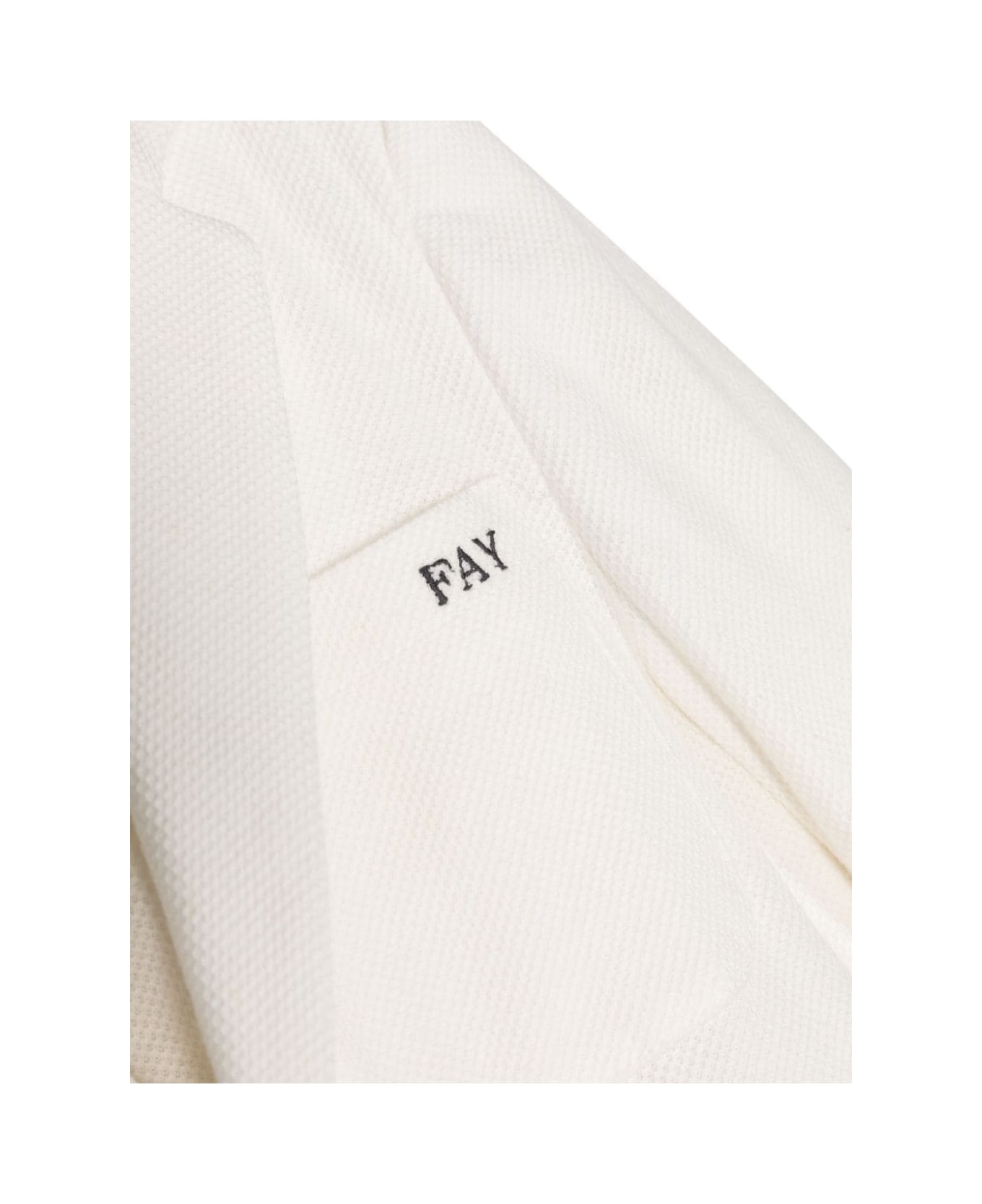Fay Ivory Honeycomb Knitted Blazer - White